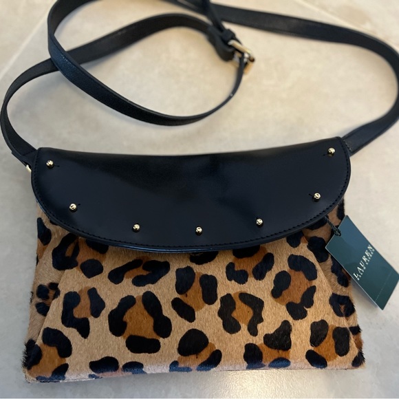 Polo Ralph Lauren Leopard Clutch with Shoulder Strap - Picture 2 of 11